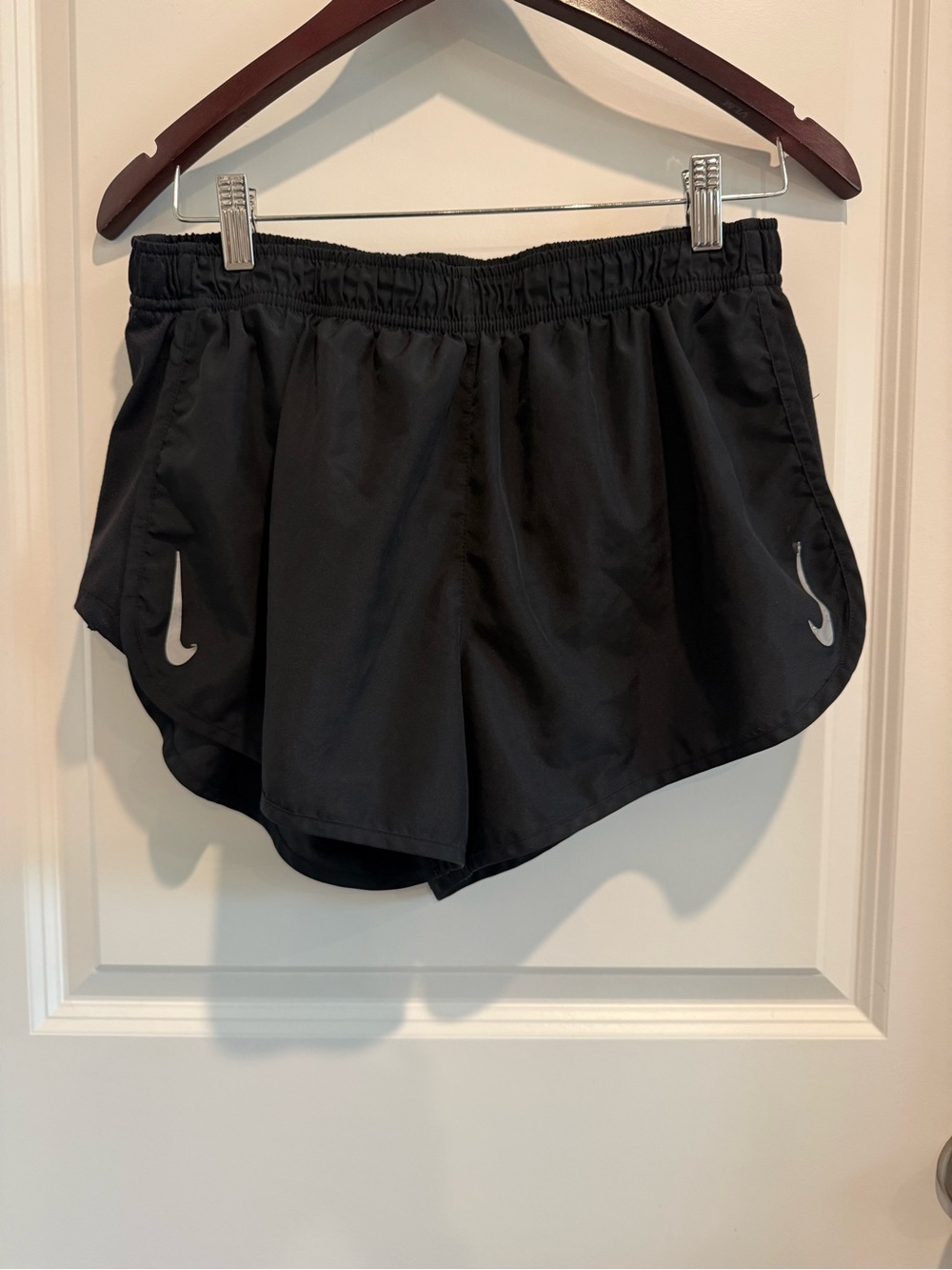 Nike Black Women's Athletic Running Shorts with Reflective Swoosh